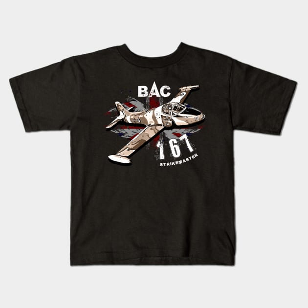 BAC167 Strikemaster fighter jet Kids T-Shirt by aeroloversclothing